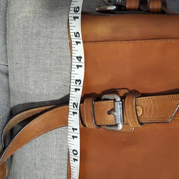 Upcycled Brown and tan Leather handbag - Picture 9 of 17